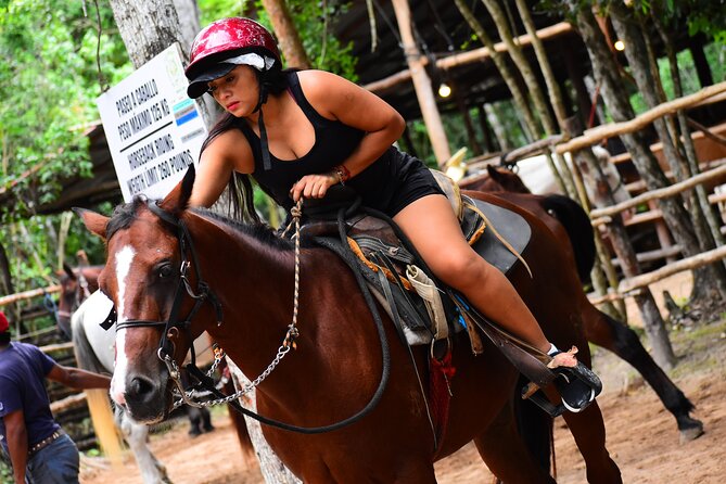 4 activities in 1 Horse Riding, ATV Shared, Cenote & Ziplines from Cancún - Pickup points and the real time commitment