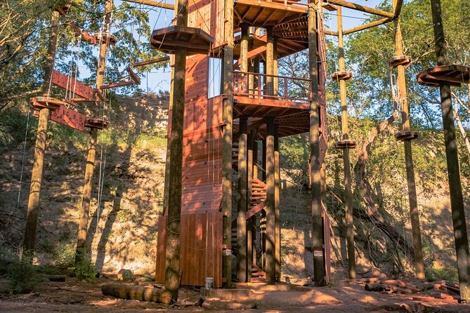 6 Zipline & Adventure Tower EPIC COMBO - Freefall from the top, then four climbing routes