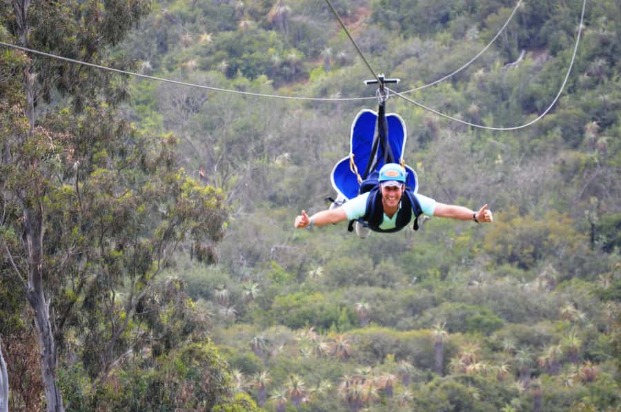 Adrenalin Addo Adventure Park: Superman Zipline - Crossing the Sundays River before the climb