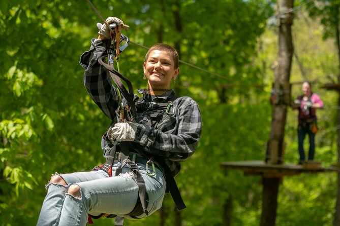 Adventure Park Ziplining and Climbing in Nashville - Getting fitted and learning the safety system