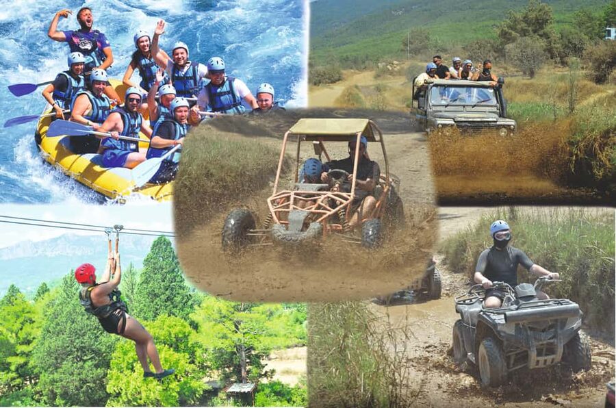 Alanya/Antalya: Buggy, Jeep, Rafting, & Zipline Tour + lunch - Rafting beneath Köprülü Canyon’s old bridges