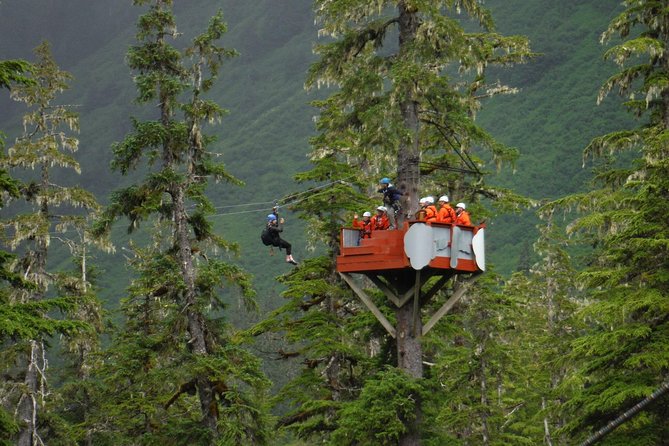 Alpine Zipline Adventure in Juneau, AK - Getting fitted and learning the ropes
