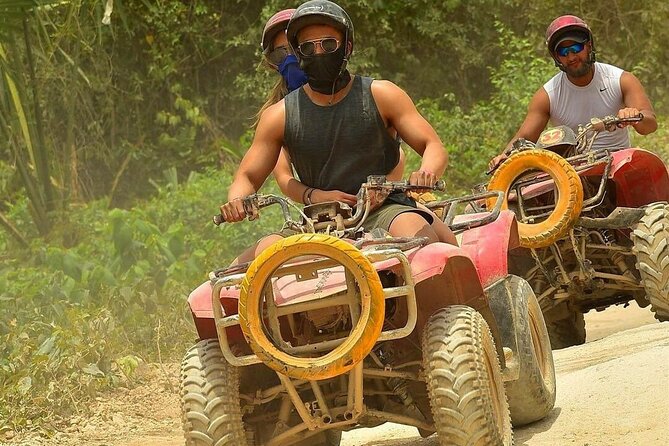 Amazing ATV with Zip Lines and Swim in Cenote with Round Transportation - A taco, a tequila museum, and the return ride