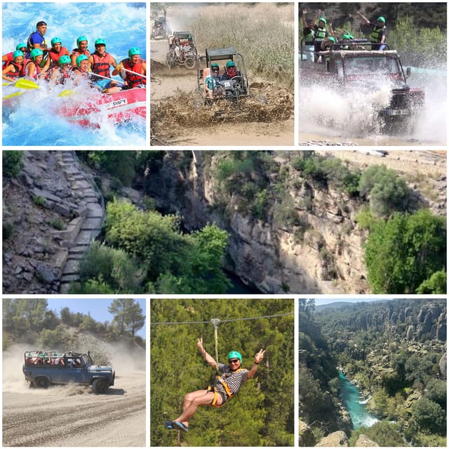 Antalya: Rafting Jeep Buggy&Quad Safari zipline canyon visit - One long day, four different kinds of fun