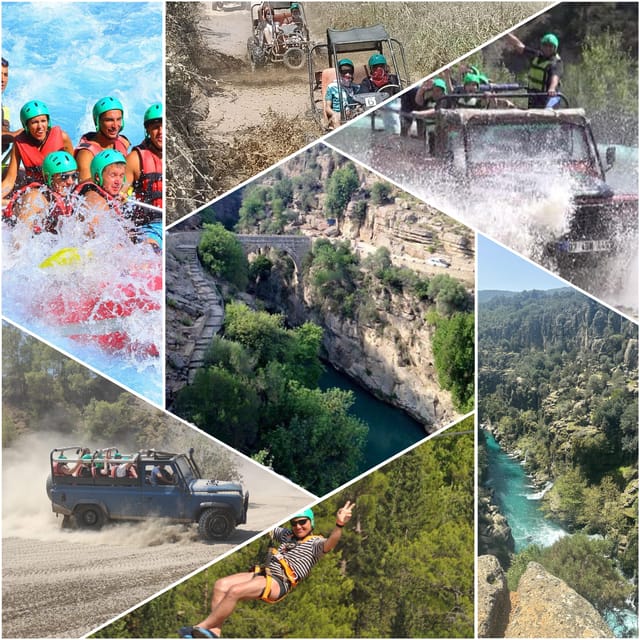 Antalya: Rafting Jeep Buggy&Quad Safari zipline canyon visit - Rafting first: action on the river