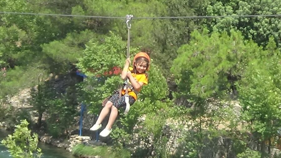 Antalya:Rafting,Jeep&Buggy Safari,Zipline,Lunch wCanyonVisit - The 600-meter zipline over the forest