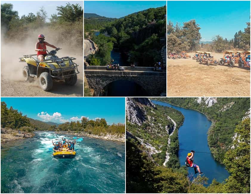 Antalya/Side: Quad, Buggy, Rafting & Zipline Tour with Lunch - Quad or buggy riding on a muddy track