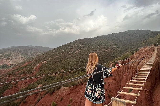 Atlas Mountain Zip Line And waterfalls berber villages with camel - The zip line, bridges, and a little fear