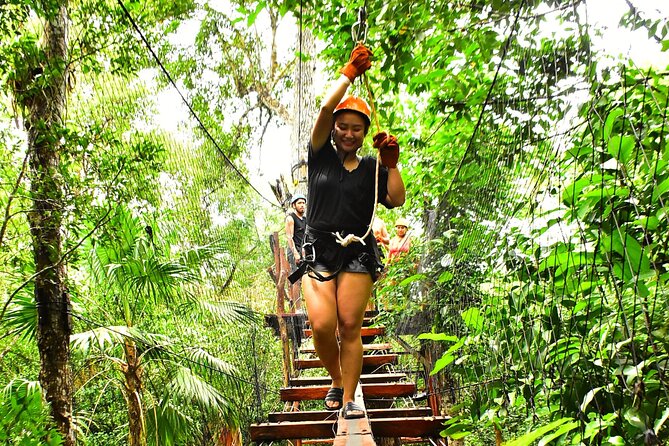 ATV Adventure, Interactive Bridges, Ziplines, Cenote and Lunch - Ziplines and hanging bridges above the jungle floor