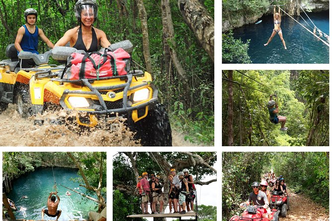 ATV, zip lines and cenote - Short zip lines with a family-friendly feel