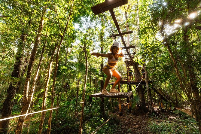 ATV, Zipline and Cenote at Extreme Adventuring with Tulum Pickup - Five ziplines and three interactive bridges