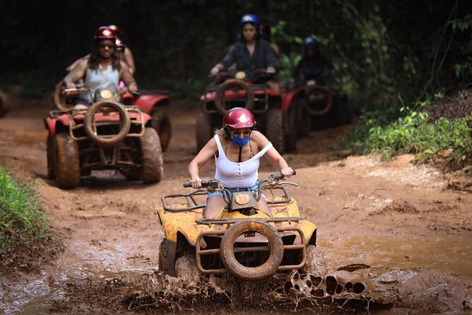 ATV, Ziplining & Cenote Tour, Transportation & Tequila Tasting - Swimming at Cenote Verde Lucero