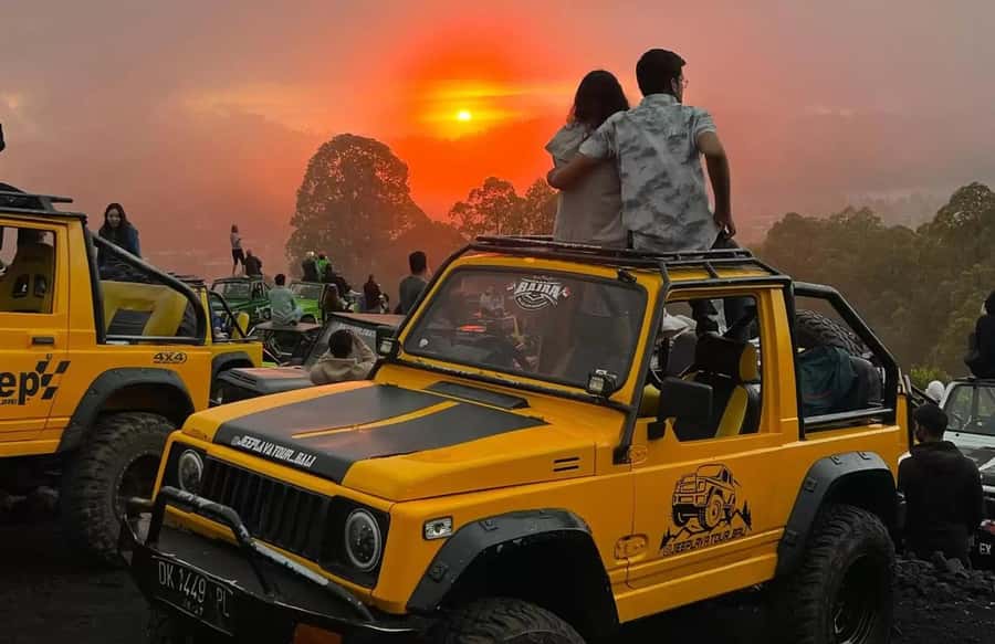Bali: Mount Batur Jeep Sunrise Tour & Ubud Zipline Adventure - Crossing Mount Batur’s black lava fields