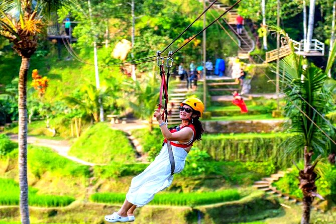 Bali Ubud Zipline Jungle Swing and Waterfall Tour - Walking toward the waterfall
