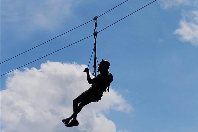 Bali: Zipline + Watersport Trio (Jetski, Parasailing, BananaBoat) - Flying above the rice terraces at U Fun Field