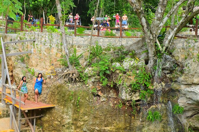Cancun ATV Tour with Zipline, Cenote & Transportation - The three-zipline circuit