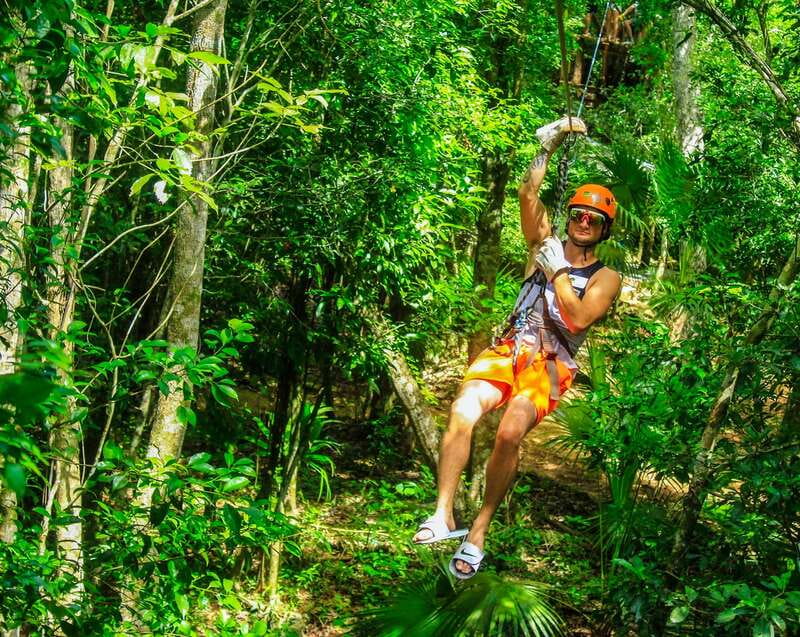 Cancun & Riviera Maya: ATV, Zipline, & Cenote Combo Tour - Three ziplines through the trees
