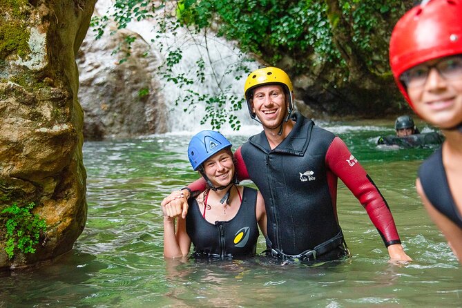 Canyoning and Zipline in Polylimnio Waterfalls - The 30-meter zipline over the lake
