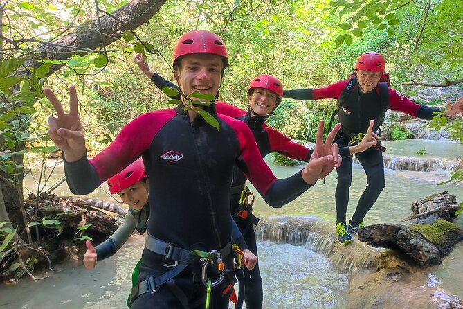 Canyoning and Zipline in Polylimnio Waterfalls - Rappelling down the largest waterfall