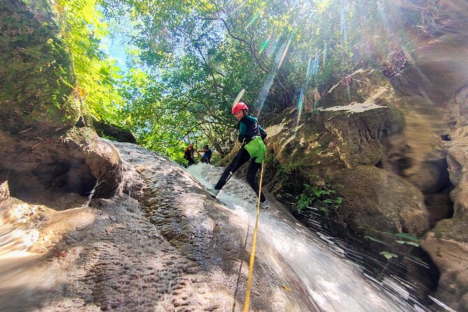 Canyoning and Zipline in Polylimnio Waterfalls - Equipment, food, and photos included