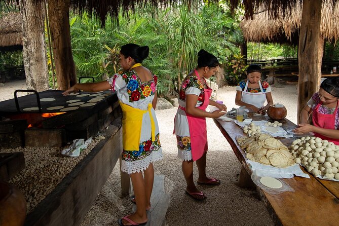 Cenote Tankah and Mayan Village Tour with Zipline, Canoes & Lunch - A Mayan village lunch cooked over wood flames