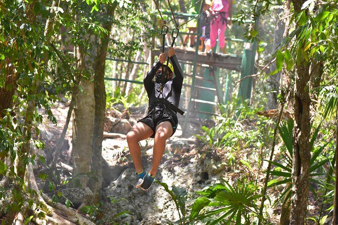 Combo-Adventure: ATV, Ziplines, Rappel and Cenote with Lunch - Rappelling down the wall