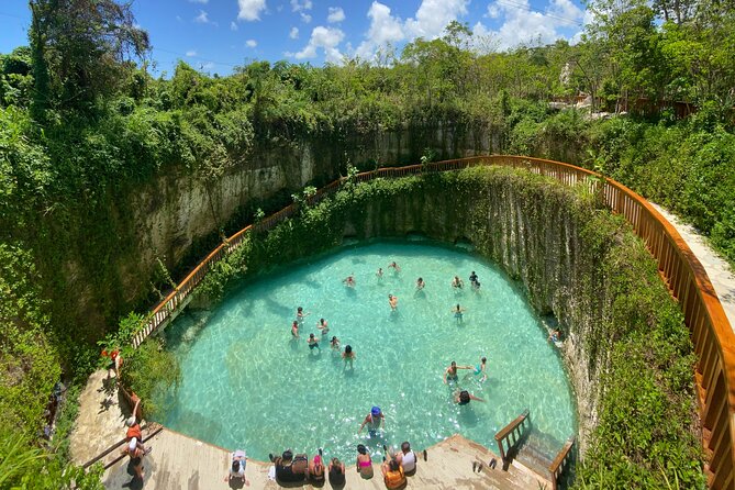 COMBO: Zip Line, Cenote Blue Lagoon, Jungle River &Waterfall Pool - A Half-Day of Zip Lines and Freshwater