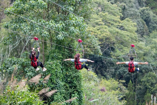 DaLat Canyoning & Experience 1500m Zipline - Reaching Datanla Waterfall and getting set up