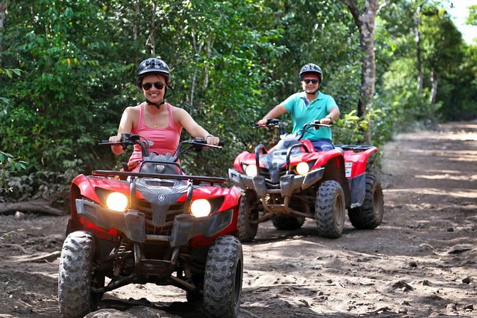 Drive an Atv shared, swim in a Cenote and ziplines in the Cancun - Short ziplines with a friendly safety setup