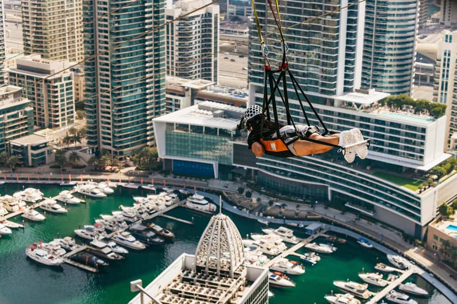 Dubai: Marina Ziplining with Photos, Video and Meal - The safety briefing and ride preparation