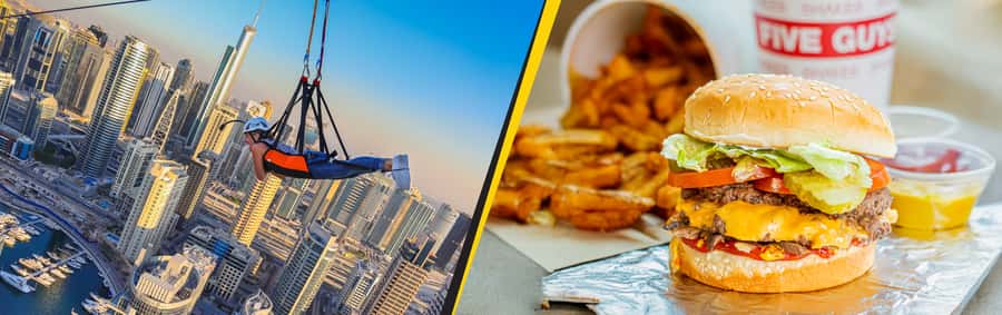 Dubai: Marina Ziplining with Photos, Video and Meal - Photos, edited video, and the Five Guys meal