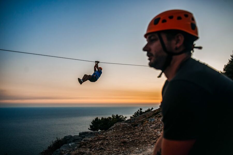Dubrovnik: Sunset Zip Line Experience Followed by Wine - Four rides on two different lines