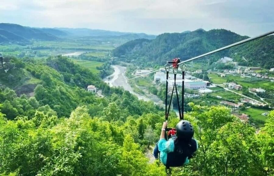 Durres/Golem: Zipline Albania and Petrela Castle - Flying above the forest on Albania’s longest zipline