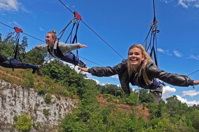 England's Longest Zipline in Kent - Harness fitting and the short ride to the tower