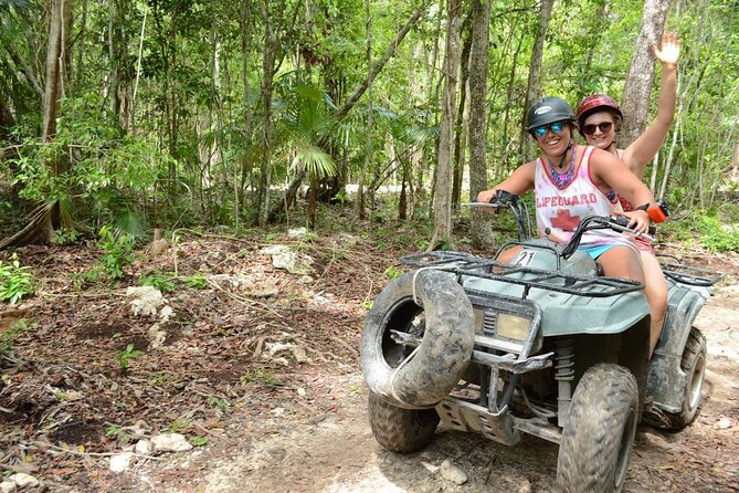 Experience ATV (shared) Ziplines & Cenote with Lunch from Cancún - Ziplines above the jungle
