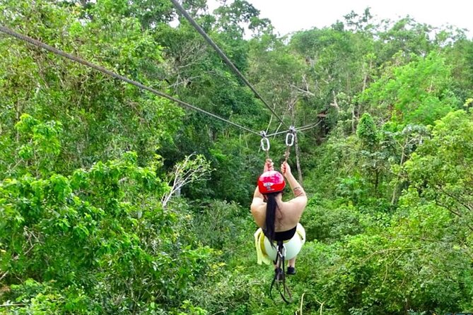 Family ATV Cenote Five Zip Lines Photos Taco Lunch Tequila Taste - ATV trails through the jungle