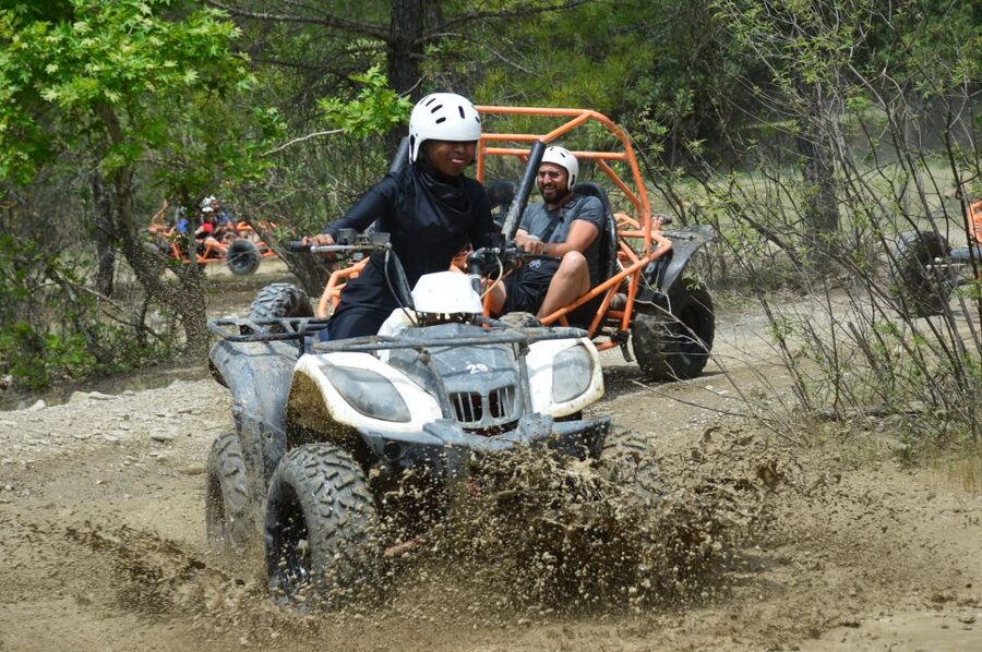 From Belek: Fully Combo Zipline, Quad Safari, Rafting, Lunch - Roma Rafting basecamp and the safety briefing
