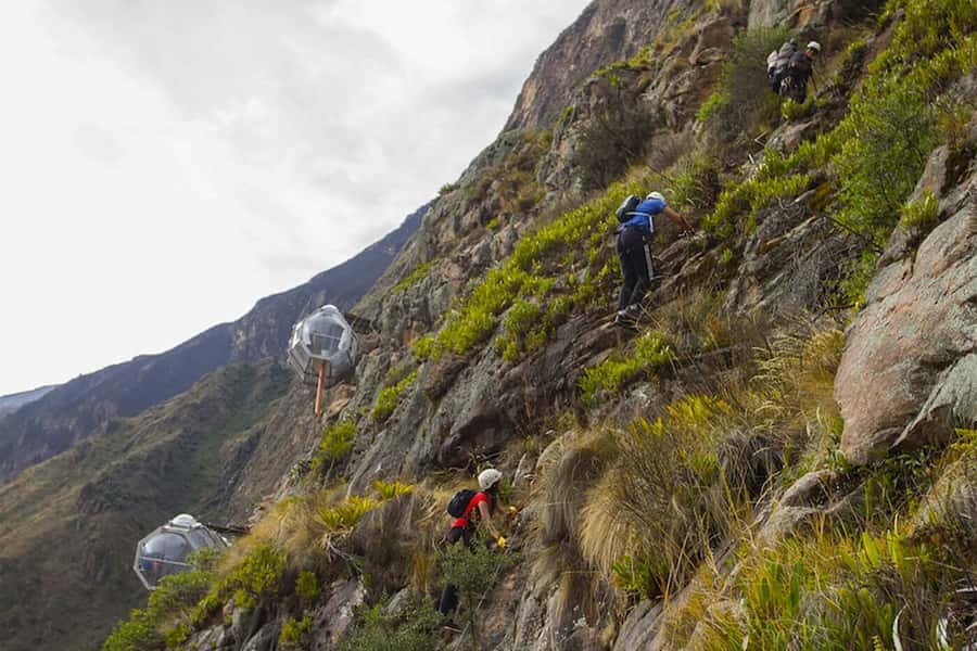 From Cusco: Via Ferrata and Sky Lodge Zipline - Getting fitted for the via ferrata