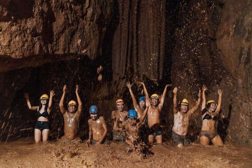 From Phong Nha/DongHoi: Paradise Cave and Zipline Dark Cave - Walking into the giant chambers of Paradise Cave