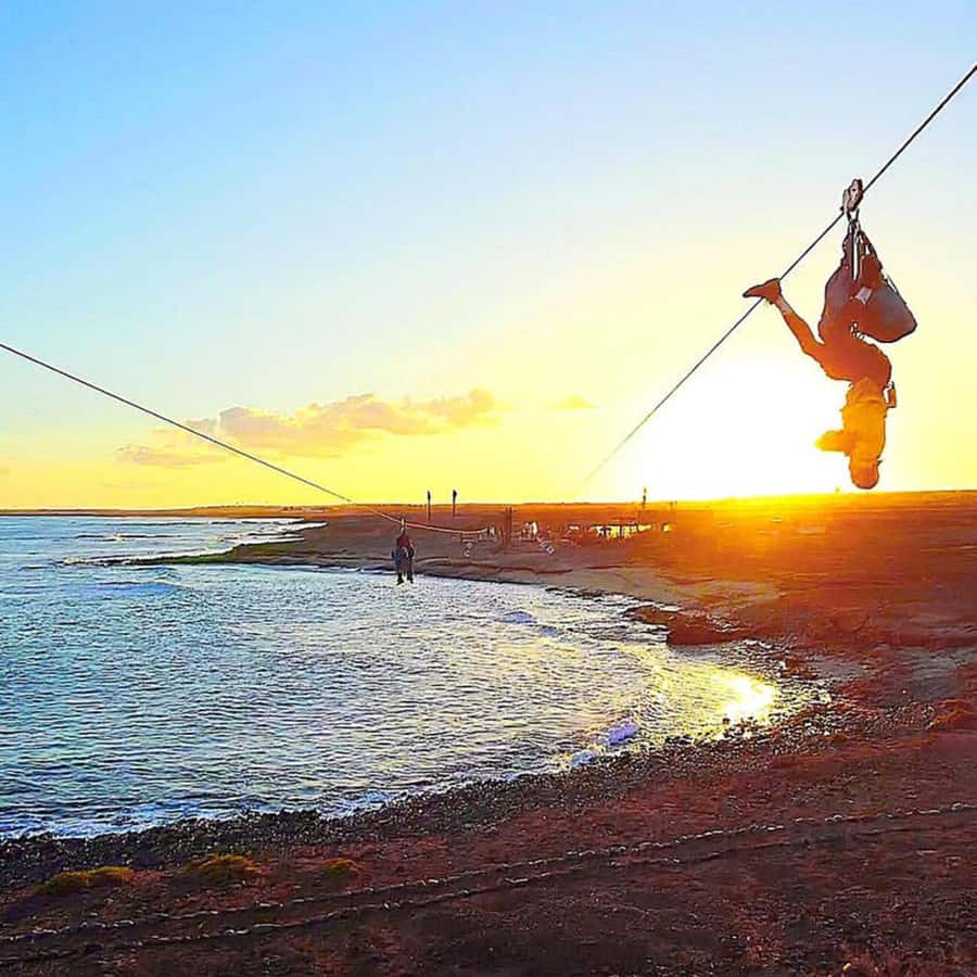 From Santa Maria: Sal island Zipline Experience (Official) - The 1,000-meter flight above the coast