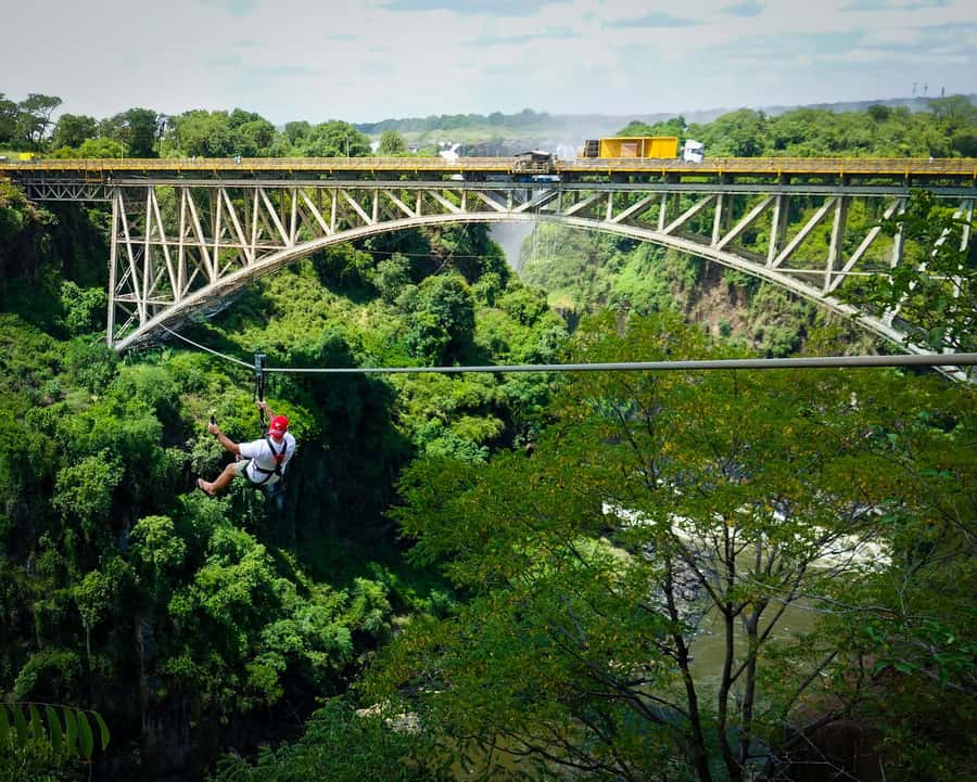 From Victoria Falls: Zip Line from the Victoria Falls Bridge - A fast ride above the Batoka Gorge
