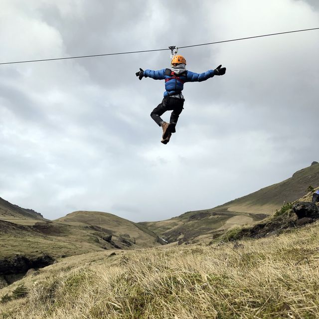 From Vík: Zipline and Hiking Adventure Tour - Grafargil and the caves of Grave Canyon