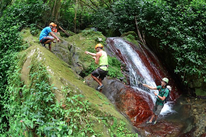 Full-Day Zipline and Waterfall Rappelling Adventure Near San Juan - Getting ready at basecamp