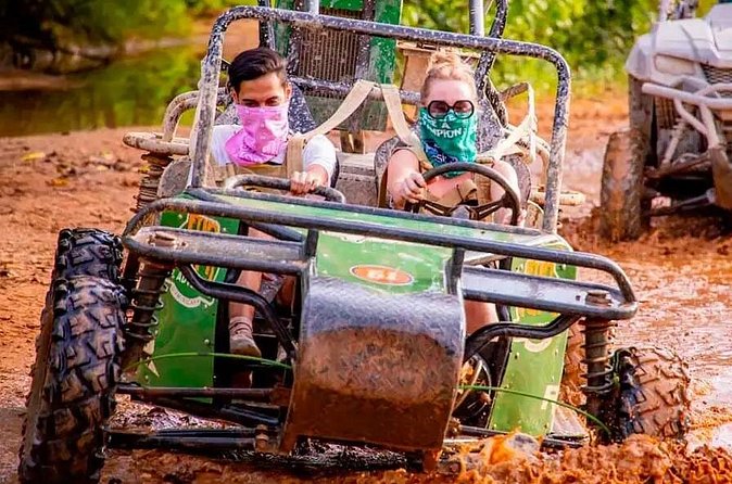 Full Dominican Adventure: Zipline, ATV Buggie, Horseback & Safari - Safari-style transport between the activities
