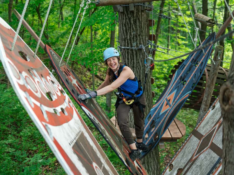 Galena: Aerial Adventure Park- Long Hollow Canopy Tours - The 400-foot zipline finish