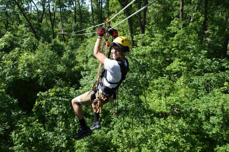 Galena: Zipline Adventure- Long Hollow Canopy Tours - The skybridge adds a different kind of nerve