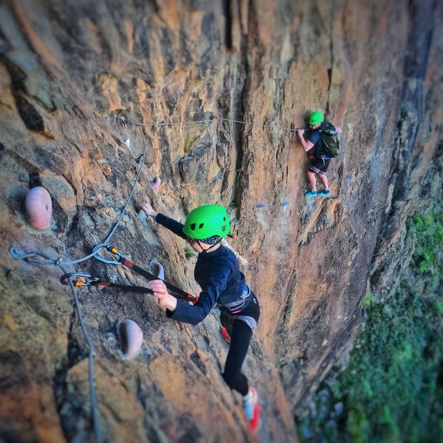 Gran Canaria: Guided Via Ferrata and Zipline Adventure - Climbing above the Tunte caldera
