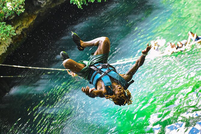 Great Adventure in middle of the Jungle. ATV experience, Ziplines and cenote - A cool cenote stop with two ways into the water