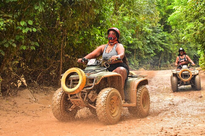 Great Adventure in middle of the Jungle. ATV experience, Ziplines and cenote - Ziplining through the canopy without extreme heights