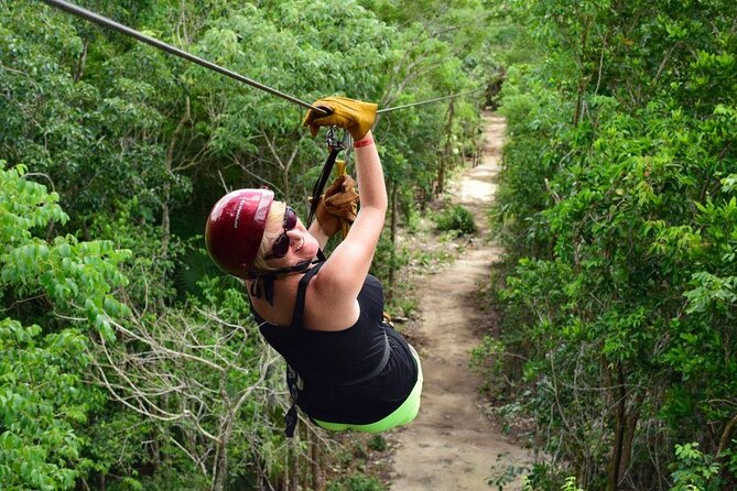 Half Day ATV, Zip-line & Cenote tour! Transportation from Cancun - Cooling off in a cenote